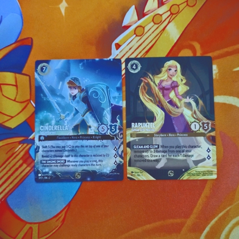 Disney Lorcana Cinderella and Rapunzel Challenge Promos